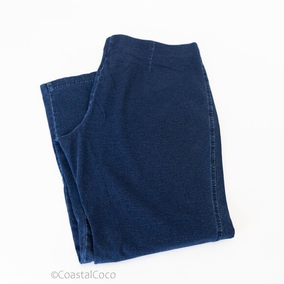 Pure Jill Indigo Pants Women's L Dark Blue Slim Leg Stretchy Casual Athleisure - Picture 4 of 7